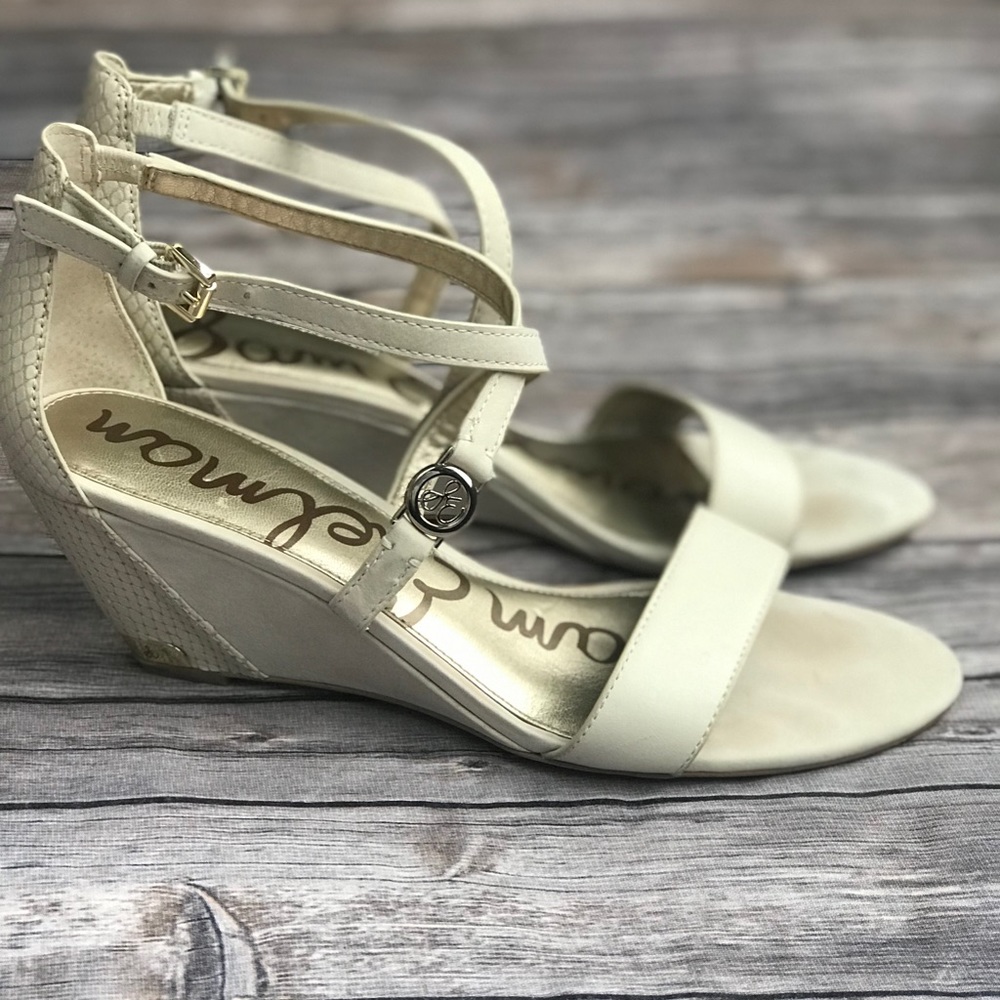 Sam Edelman Scott Leather Wedge Sandals NEW